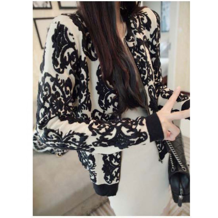 TE9926MLG Maglione slim alla moda coreana con motivo in porcellana blu e bianca-5