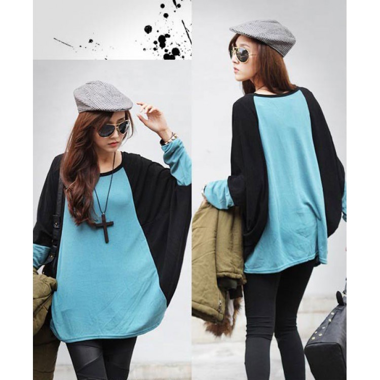 J41913 T-shirt casual a maniche lunghe in tinta-3