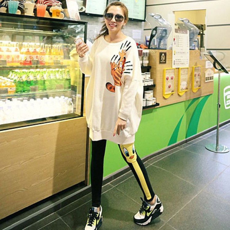 TE9829AYY Felpa pullover in pile addensato con stampa di gatti alla moda coreana-5