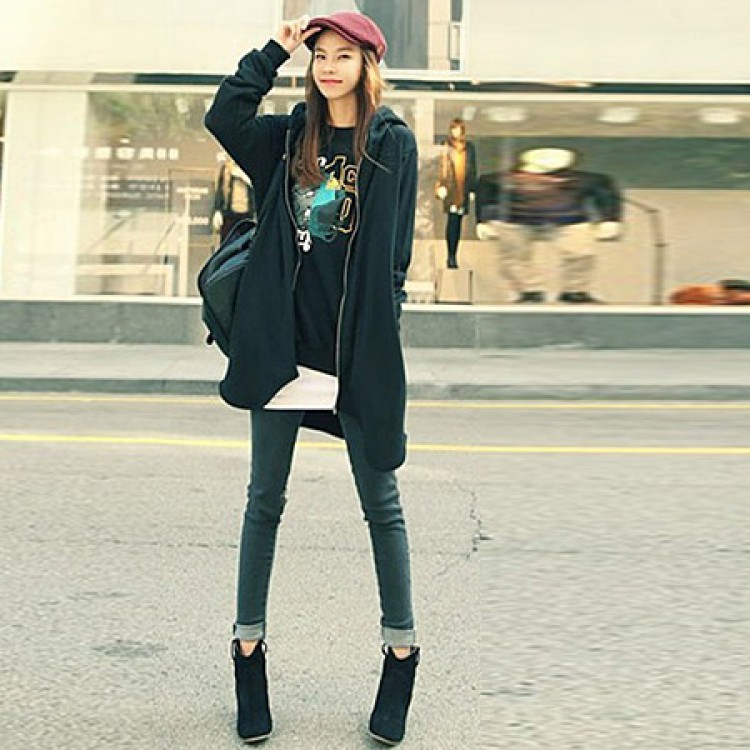 TE9753AYY Felpe con cappuccio allentate casual con cerniera alla moda coreana con teschio a corona-5