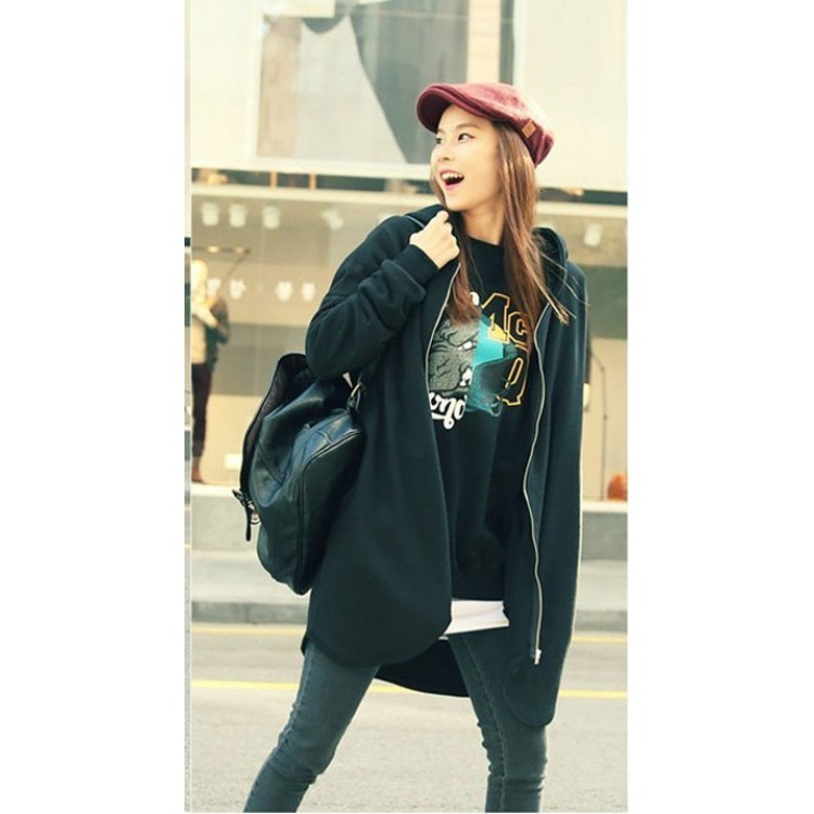 TE9753AYY Felpe con cappuccio allentate casual con cerniera alla moda coreana con teschio a corona-1