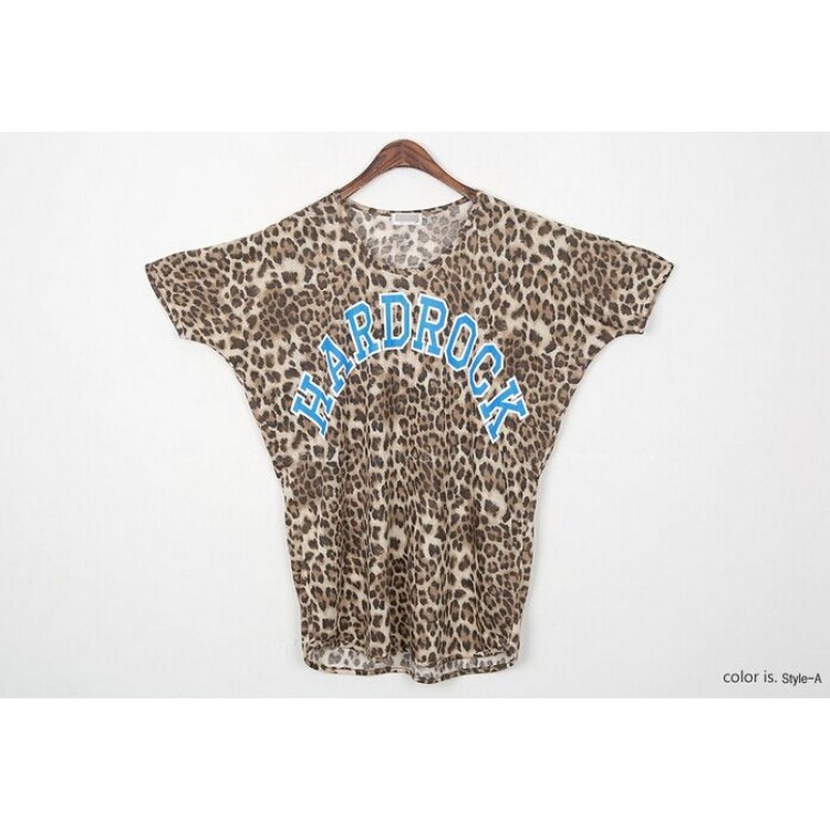 TE8775HJ T-shirt leopardata ampia e casual-2