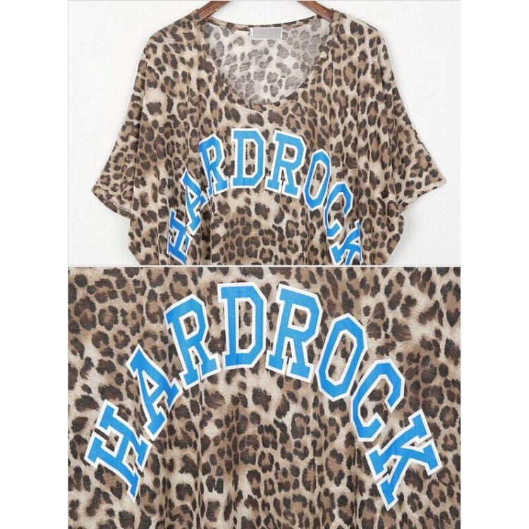 TE8775HJ T-shirt leopardata ampia e casual-3