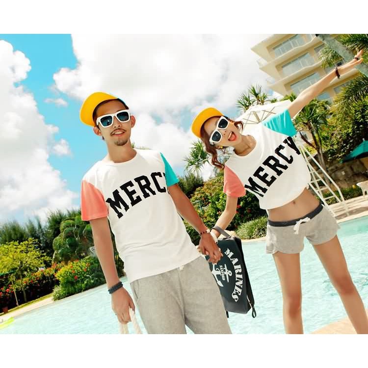 J76260 Set coppia di t-shirt e pantaloncini con stampa di lettere a colori Contract per ragazza-3