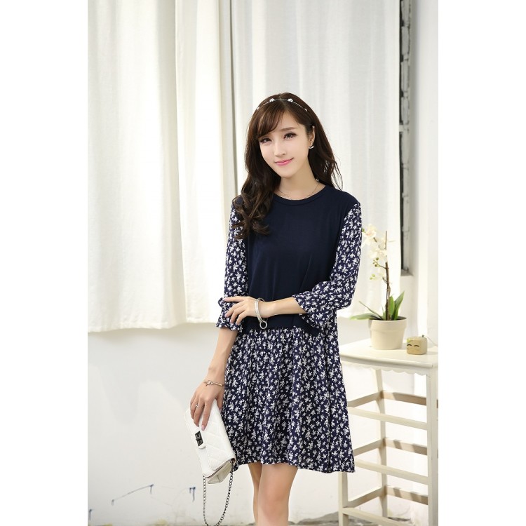 TE0799 Abito finto in due pezzi tremante alla moda coreana-3