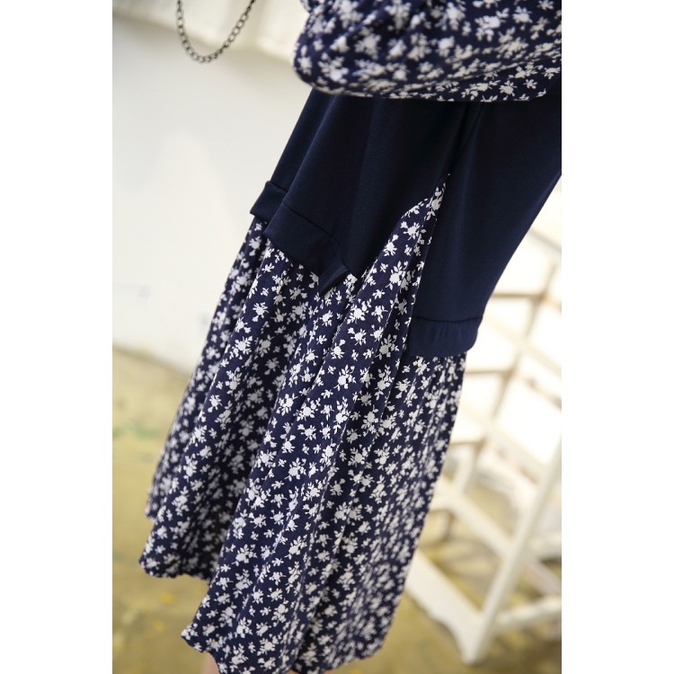 TE0799 Abito finto in due pezzi tremante alla moda coreana-4