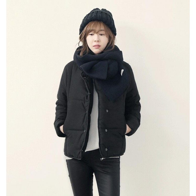 TE1013LRFS Cappotto corto imbottito in cotone dal design semplice-2