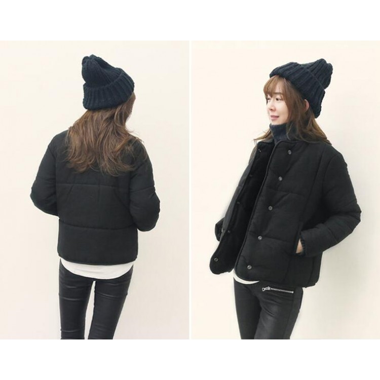 TE1013LRFS Cappotto corto imbottito in cotone dal design semplice-3