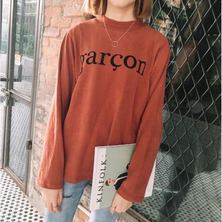 TE1016XXB Felpa a maniche lunghe con stampa di lettere fashion autunnali-8