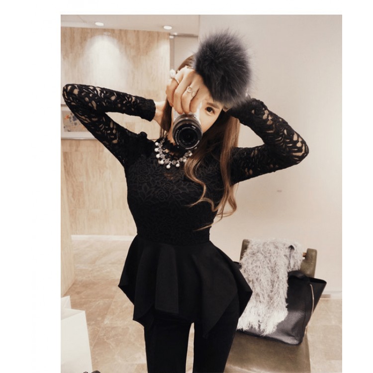 TE1090GJ Abito irregolare con giunture in pizzo alla moda europea-2