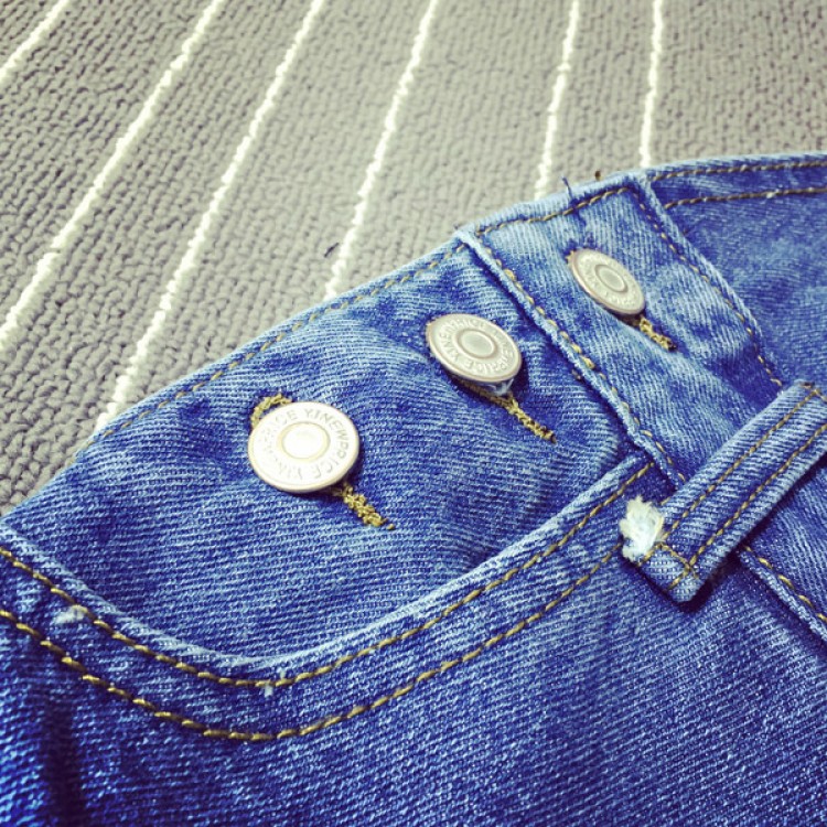 TE1113DXE Salopette in denim ampia in stile preppy-5