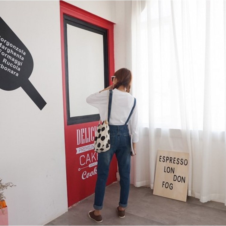 TE1161DXE Salopette in denim ampio con buchi in stile giapponese-1