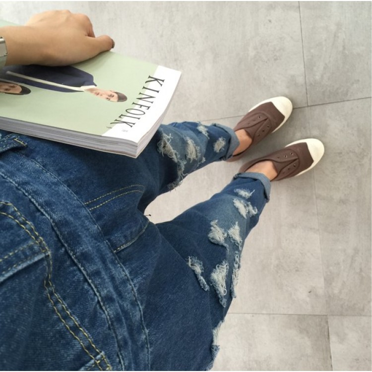 TE1161DXE Salopette in denim ampio con buchi in stile giapponese-2