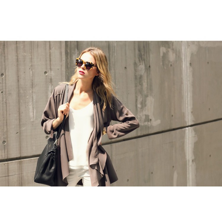 TE1374GJWL Cardigan sciolto casual con giunture alla moda euramerican con orlo ampio-2