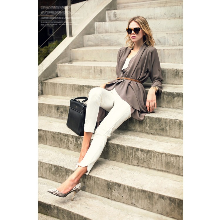 TE1374GJWL Cardigan sciolto casual con giunture alla moda euramerican con orlo ampio-4