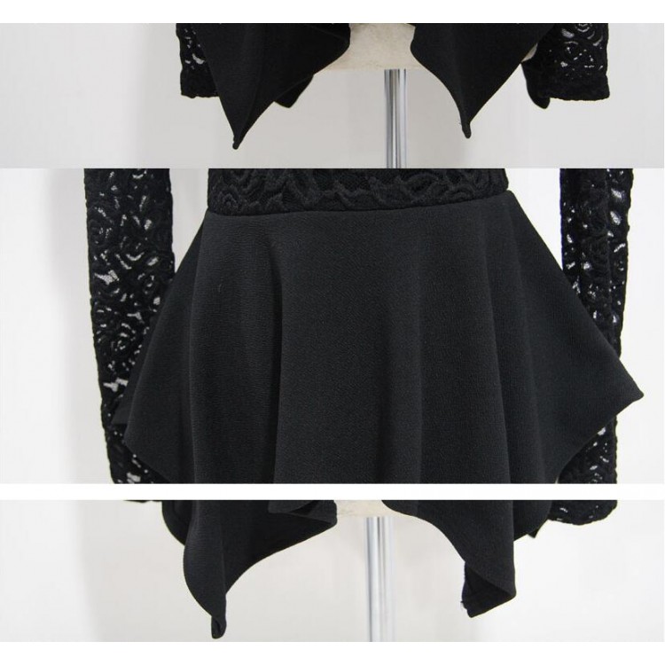 TE1383GJWL Abito irregolare con giunture in pizzo moda euramerican-7