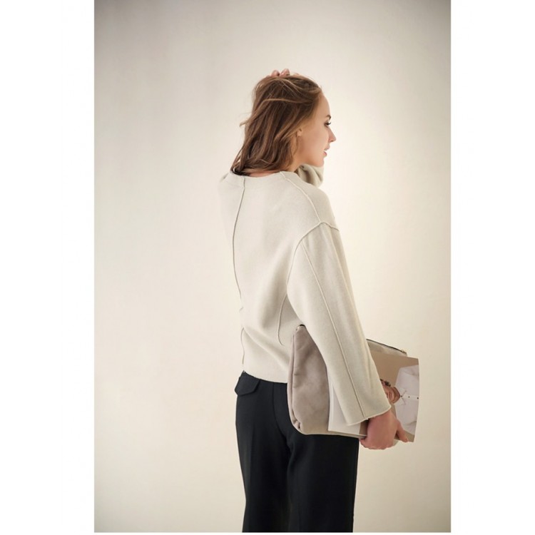 TE1384GJWL Top in lana addensata casual allentata di nuova moda stile europeo-4