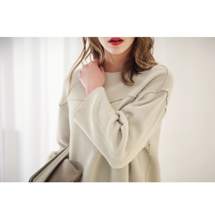 TE1384GJWL Top in lana addensata casual allentata di nuova moda stile europeo-5