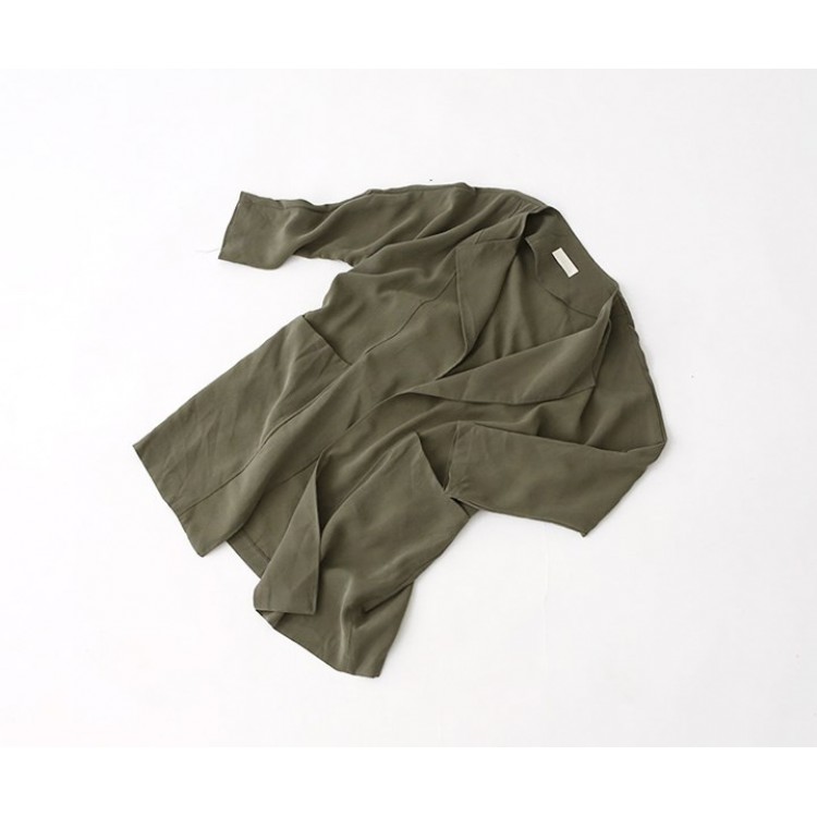 TE1391GJWL Cappotto a vento in vita con coulisse allentato casual alla moda coreana di nuovo stile-5