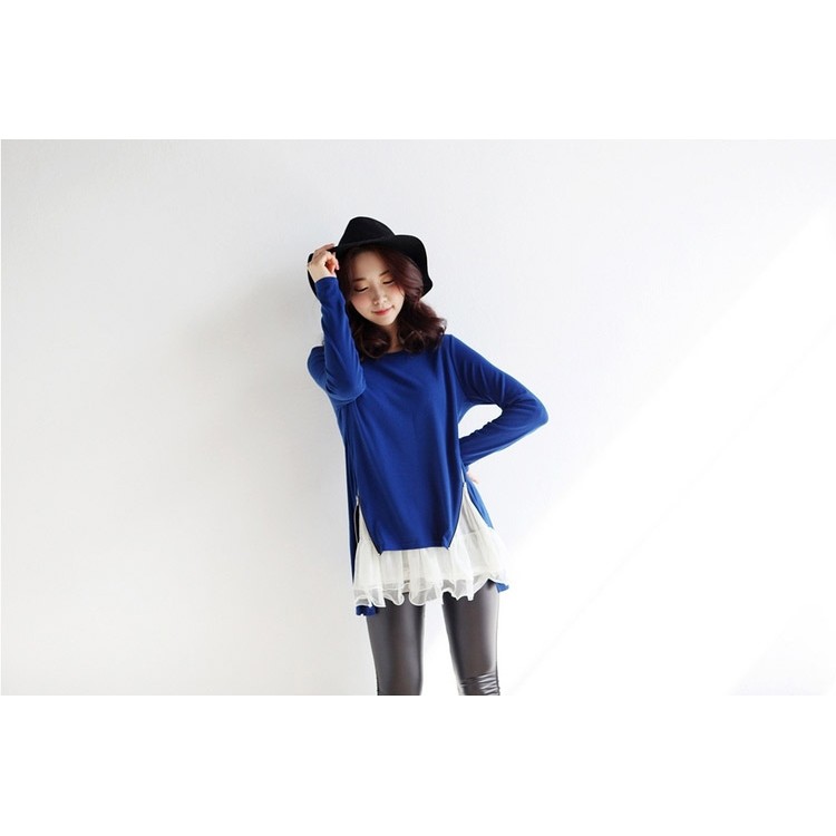 TE1403GJWL T-shirt coreana con abbinamenti di colori casual-4