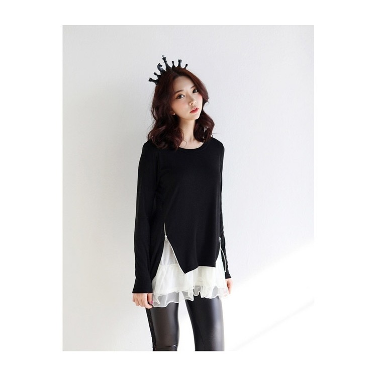 TE1403GJWL T-shirt coreana con abbinamenti di colori casual-5