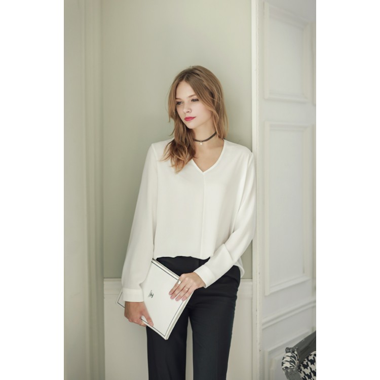 TE1404GJWL Camicia casual Euramerican fashion con scollo a V irregolare-4