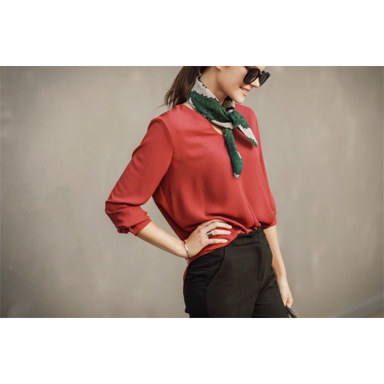 TE1404GJWL Camicia casual Euramerican fashion con scollo a V irregolare-6