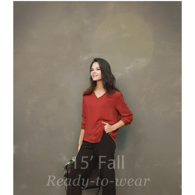 TE1404GJWL Camicia casual Euramerican fashion con scollo a V irregolare-7