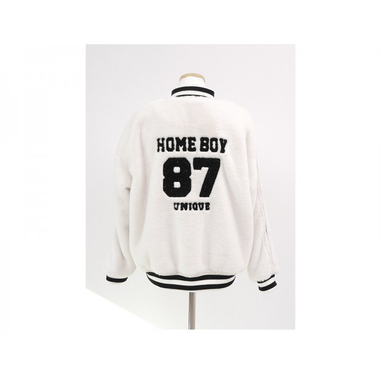 TE1411GJWL Cappotto fuzz con colletto a righe ricamate e moda coreana di nuovo stile-6