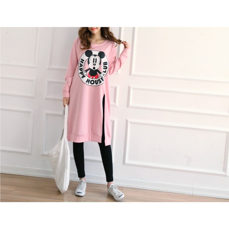 TE1506GJWL T-shirt lunga comoda, comoda, con stampa di cartoni animati joker-4