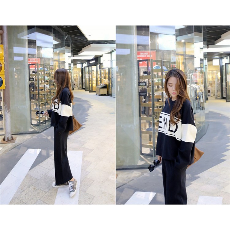 TE1508GJWL Tuta sportiva ampia con stampa di giunture casual-4