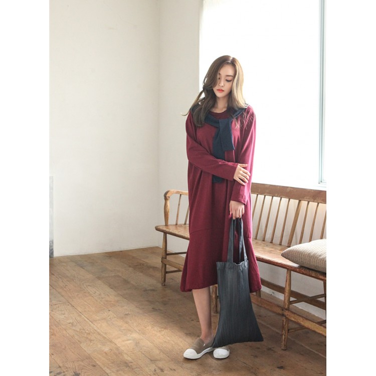 TE1510GJWL Abito lungo a coda di pesce con sciarpa abbinata ai colori alla moda-3