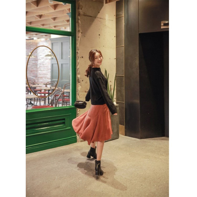 TE1518GJWL Gonna con orlo ampio irregolare alla moda coreana di nuovo stile-5