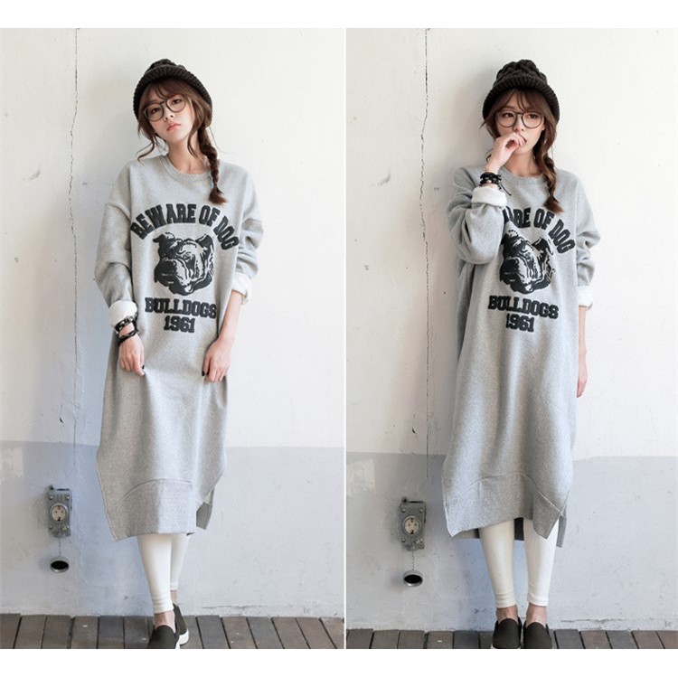 TE1519GJWL Felpa lunga in pile scamosciato spesso e con stampa alla moda-1