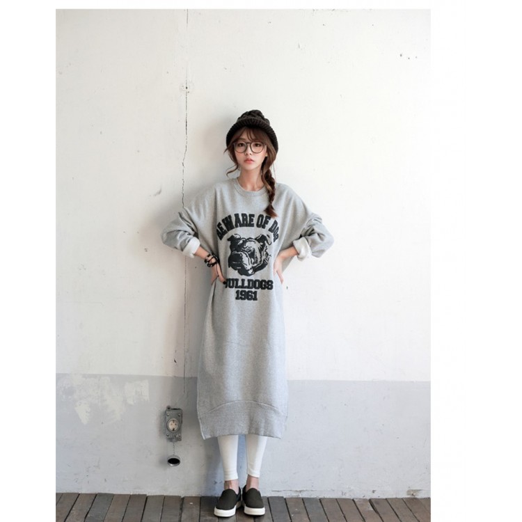 TE1519GJWL Felpa lunga in pile scamosciato spesso e con stampa alla moda-3