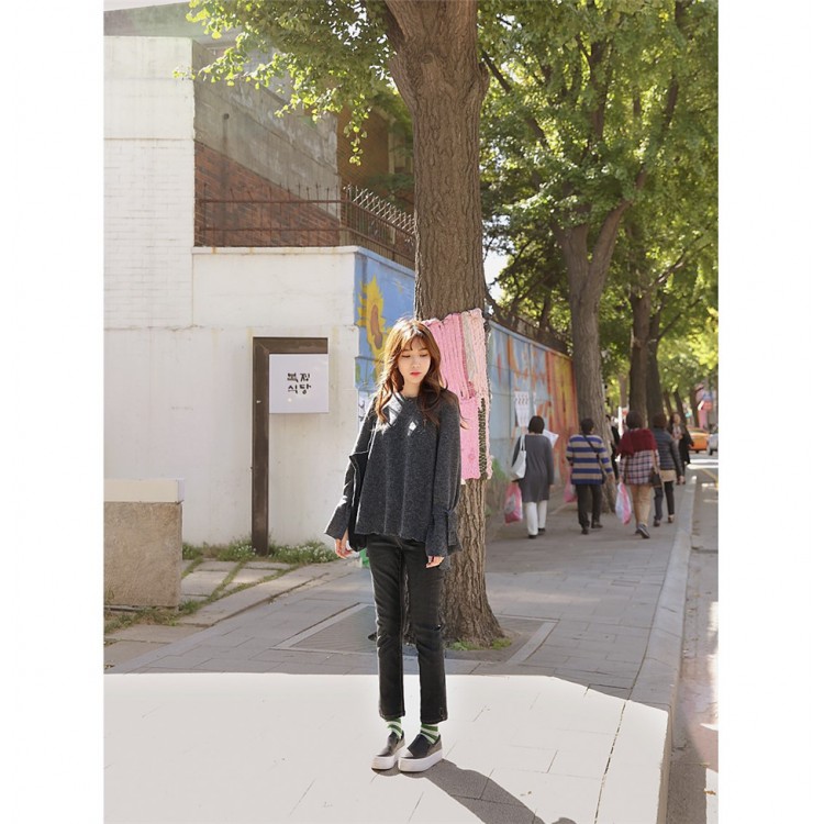 TE1548GJWL Maglione casual confortevole irregolare-8