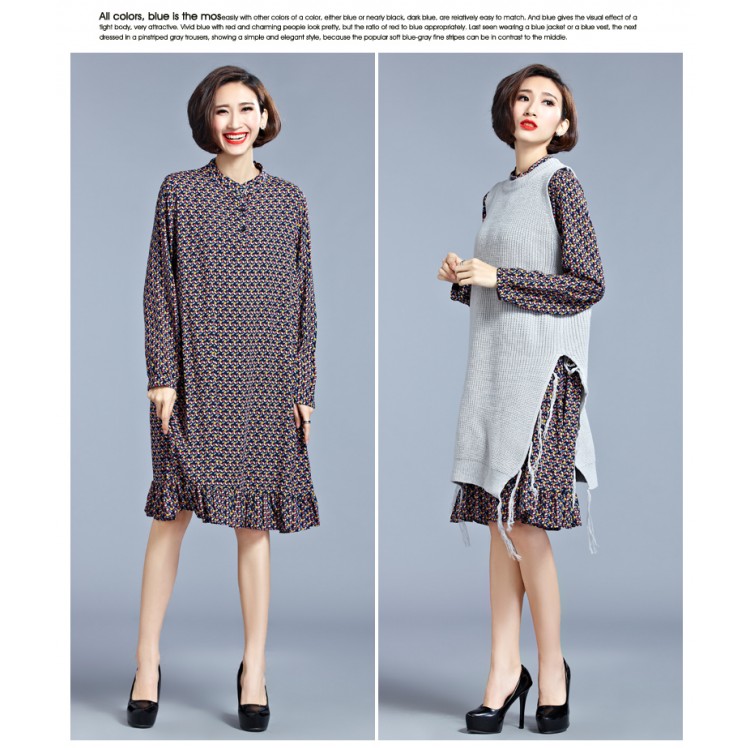 TE1550XEKJ Abito ampio ampio con balze tremanti-2