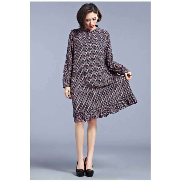 TE1550XEKJ Abito ampio ampio con balze tremanti-4