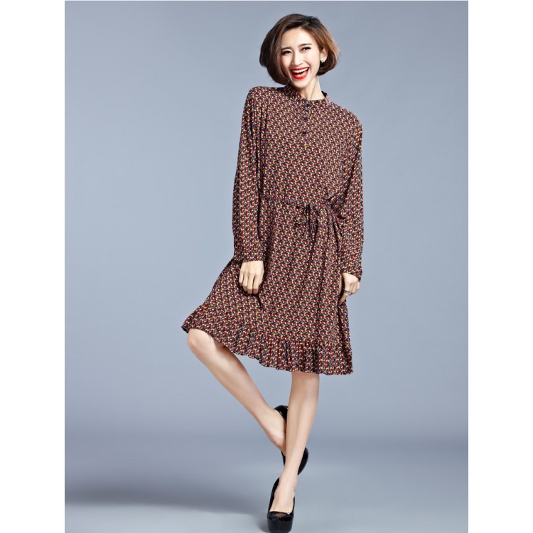 TE1550XEKJ Abito ampio ampio con balze tremanti-5