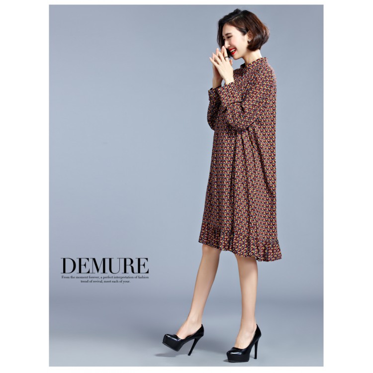 TE1550XEKJ Abito ampio ampio con balze tremanti-6