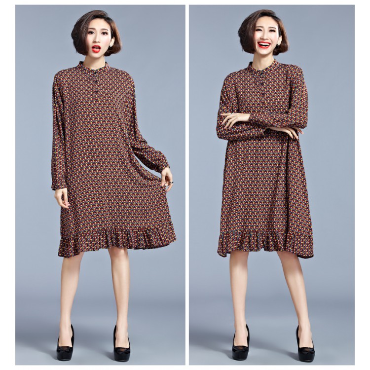 TE1550XEKJ Abito ampio ampio con balze tremanti-7