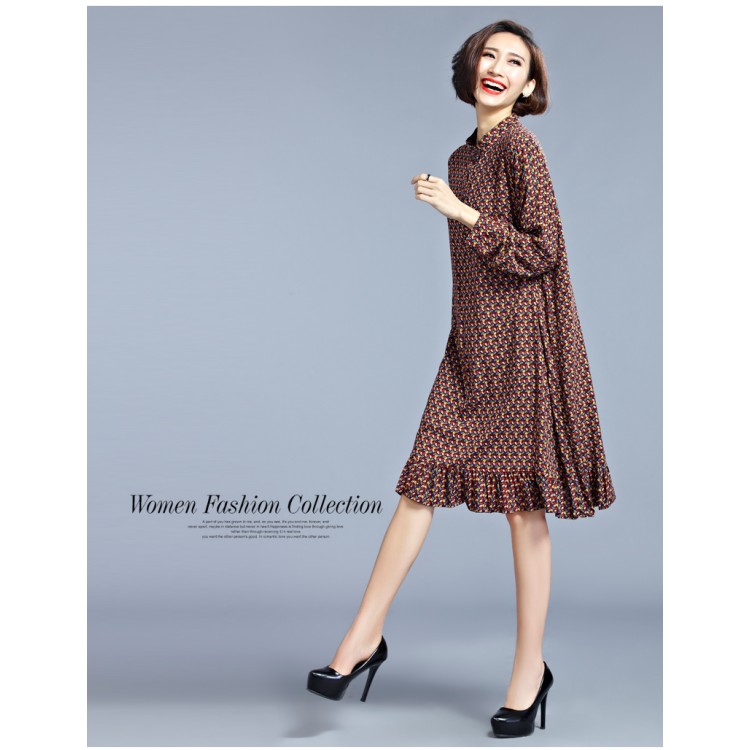 TE1550XEKJ Abito ampio ampio con balze tremanti-8