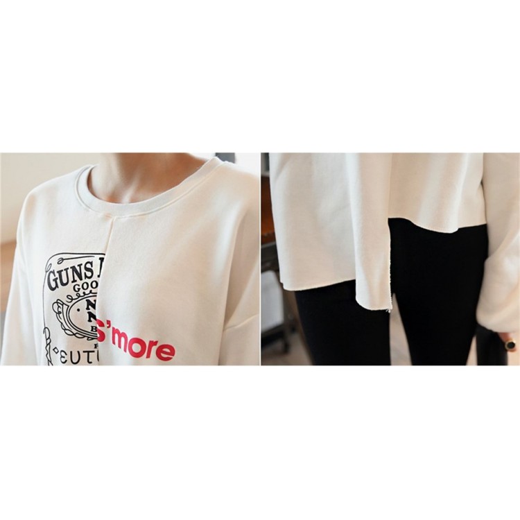 TE1561GJWL T-shirt irregolare con ricamo joker sciolto moda casual-4