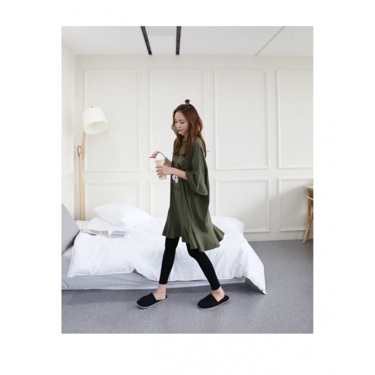 TE1562GJWL T-shirt taglie forti con stampa a balze e maniche a pipistrello-5