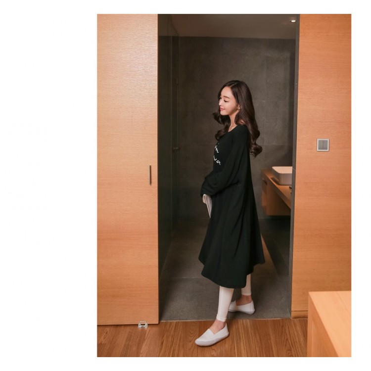 TE1565GJWL Abito lungo in puro cotone con stampa taglie forti-1