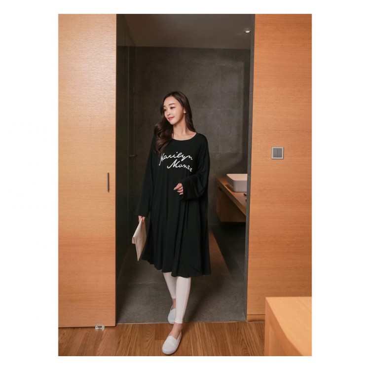 TE1565GJWL Abito lungo in puro cotone con stampa taglie forti-2