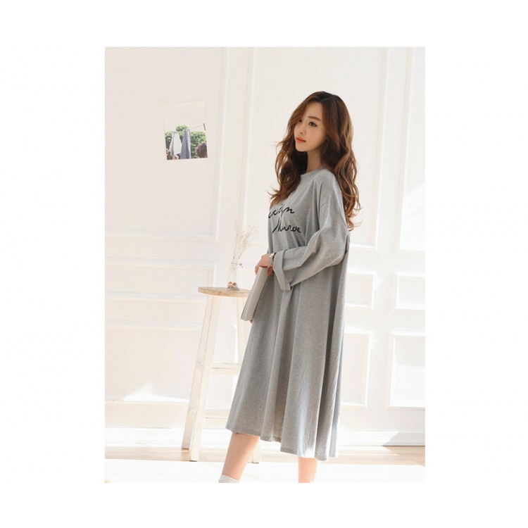 TE1565GJWL Abito lungo in puro cotone con stampa taglie forti-7