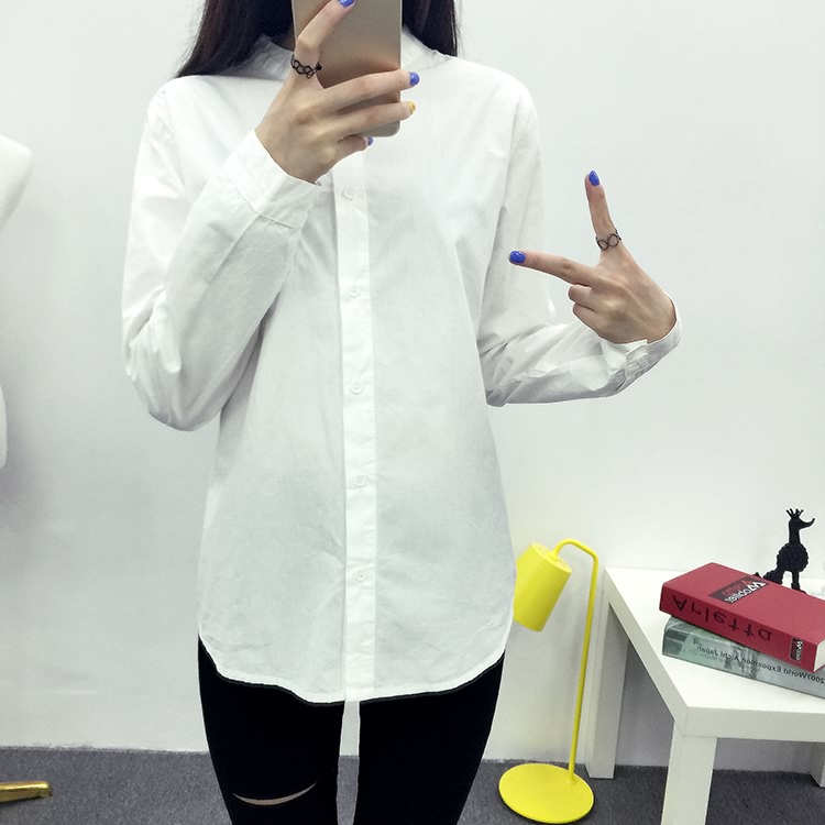 TE1630MLCS Camicia bianca con tasche e colletto rialzato-4