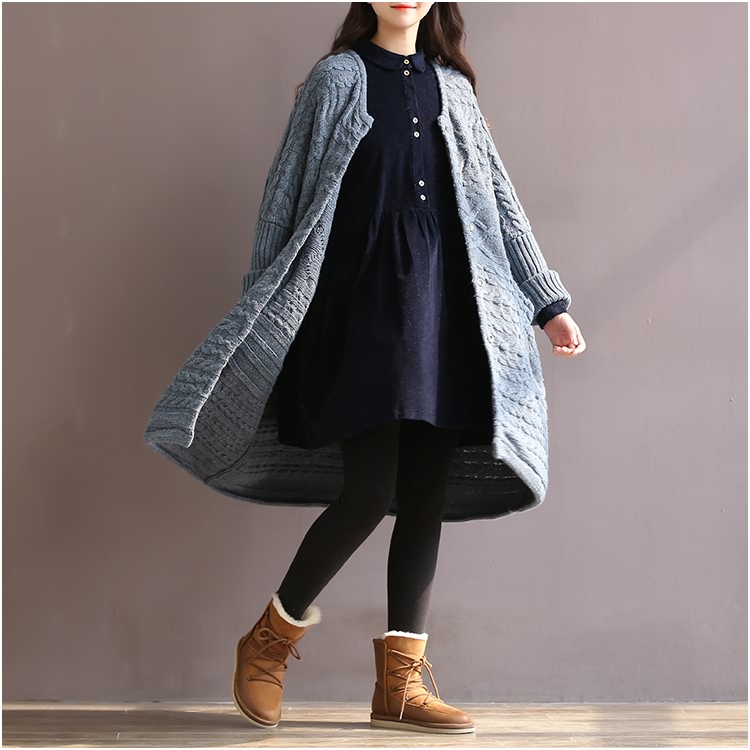 TE1662MLCS Abito ampio in velluto a coste vintage foresta-7