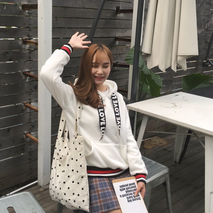 TE1701DYH Felpe casual con cappuccio joker con fodera in lana sciolta-6